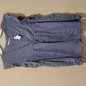 LAST CHANCE!!! MUSTARD SEED V NECK RUFFLE SLEEVE TOP, LARGE - to be donated